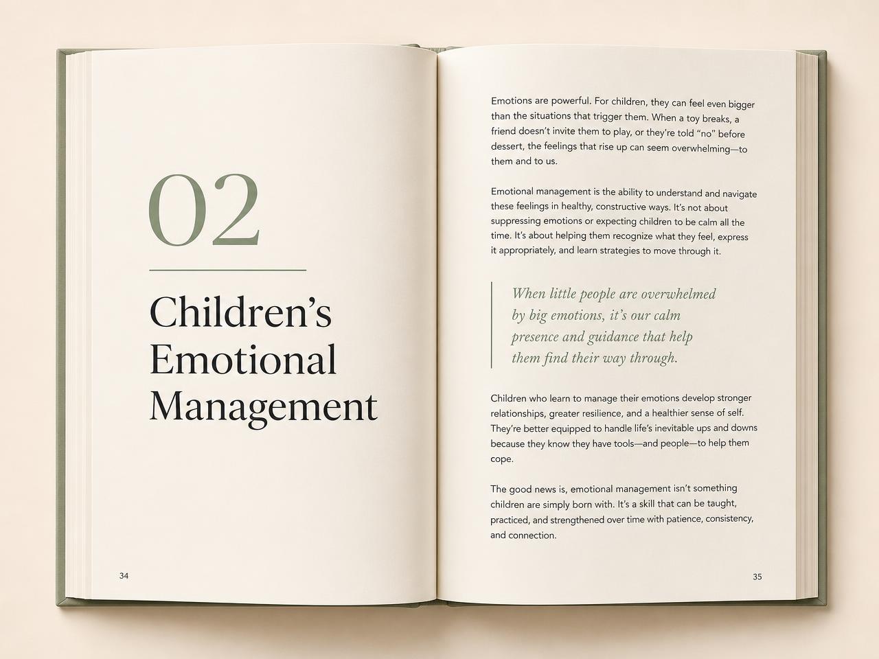 Chapter opening spread for Children's Emotional Management